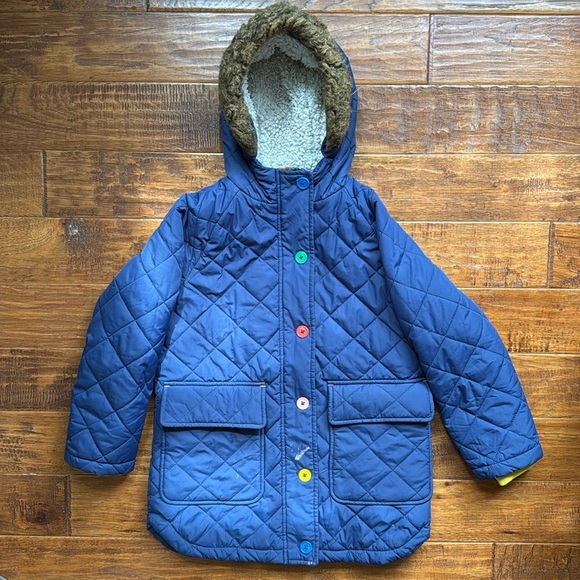 Baby Boden Other - Boden Longline Quilted College Navy Puffer Waterproof Parka Coat, Kids Size 6/7